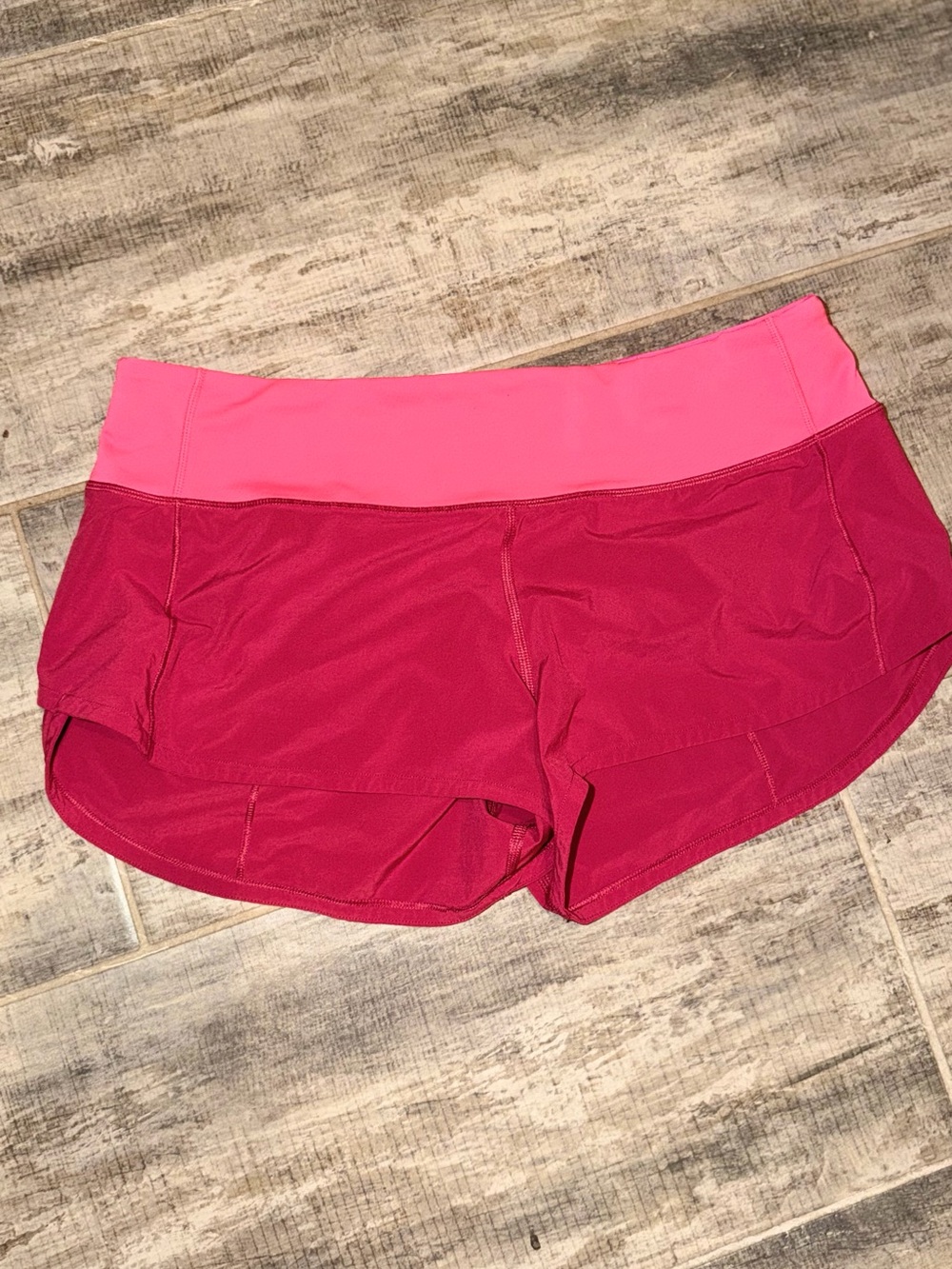Lululemon Pink Two-Tone Women's Running Shorts